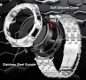 Комплект метален корпус и гривна, HASLFM, съвместим с Samsung Galaxy Watch 6/5/4 44mm, неръждаема ст, снимка 1