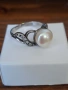 Руски сребърен пръстен с естествена перла, снимка 3