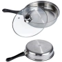 Комплект готварски съдове от инокс 12 части: 5 тенджери, тиган и стъклени капаци (16-24 см), снимка 6