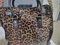 Чанта Michael Kors Rare Hamilton Traveler Leopard Calf Hair Satchel, снимка 8