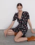 Нова черна флорална мини рокля Zara, размер XS, снимка 1