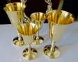 Бронзови чаши за вино 250 мл.,лози,грозде,позлата. , снимка 13