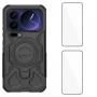 WANLONFENG KJ Калъф за Xiaomi 17 Pro - PC+TPU, Скрита стойка, 2 стъкла, Голям отвор, 4 цвята, снимка 4