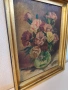 Много стара, майсторска картина. Цветя. Белгия, снимка 3