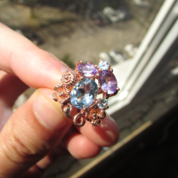 Сребърен пръстен със син топаз 9x7мм, тегло 5.1, снимка 2 - Пръстени - 45026485
