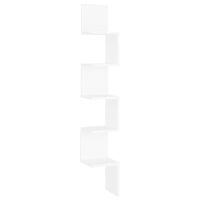 vidaXL Стенен ъглов рафт, бял, 20x20x127,5 см, ПДЧ（SKU:807277, снимка 1 - Други - 45145192
