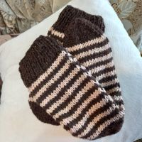 Ръчно плетени мъжки чорапи от вълна размер 45, снимка 9 - Мъжки чорапи - 44470585