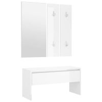 vidaXL Комплект мебели за антре, бял гланц, инженерно дърво(SKU:808789, снимка 1 - Други - 45524698