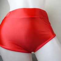 S червени супер лъскави дамски сатенени бикини/полубоксер, снимка 4 - Бельо - 45307291