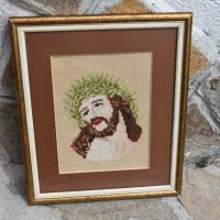 Гоблен" Исус с трънения венец', снимка 1 - Други ценни предмети - 45147923