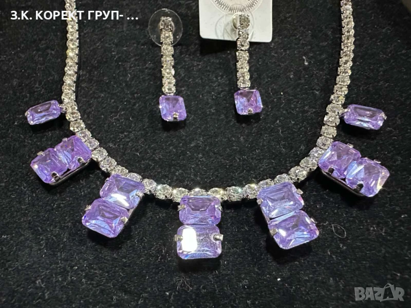 Комплект колие и обеци с кристали Swarovski, снимка 1