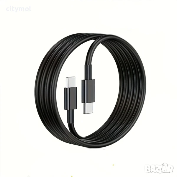 USB Type-C to USB Type-C Charging Cable 60W - 300 см, снимка 1