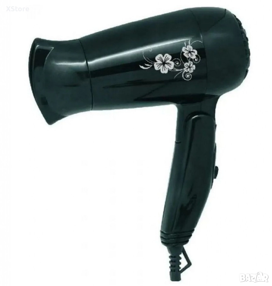 Сешоар Rosberg, 1200W, Черен/Бял, Сгъваема дръжка, снимка 1