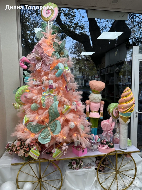 Розова елха с вградени светлини, снимка 1