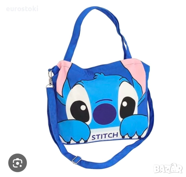 Пазарска чанта през рамо от Дисний Лило и Стич,  чанта за съхранение на учебници с анимационен Стич, снимка 1