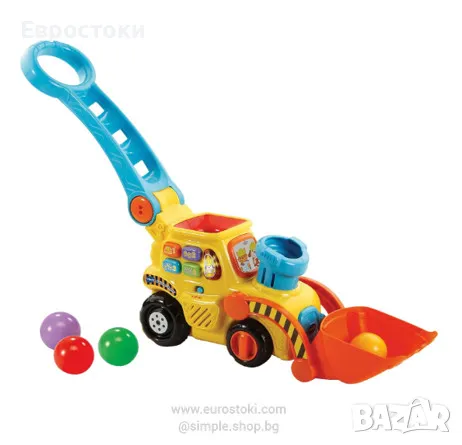 Интерактивна играчка за бутане VTech Pop-a-Ball Pop & Drop Digger, интерактивна играчка багер , снимка 1