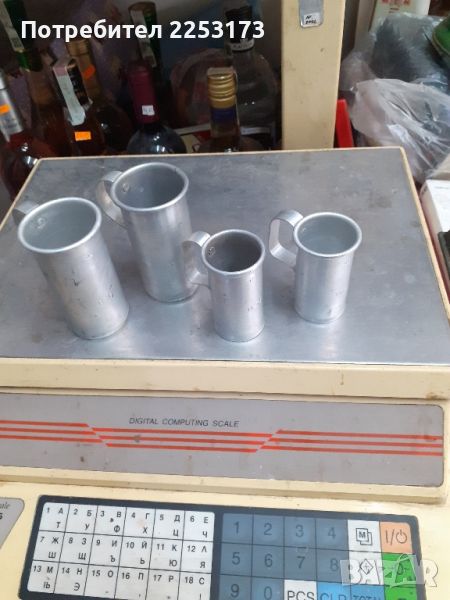 Стари алуминиеви мерилки за течности лот, снимка 1