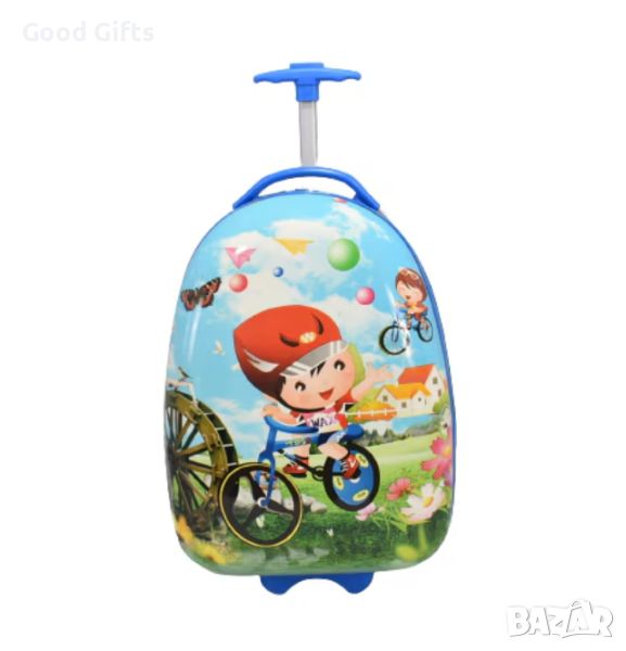 Детски куфар от поликарбонат с 2 колела, Boy/Bike, снимка 1