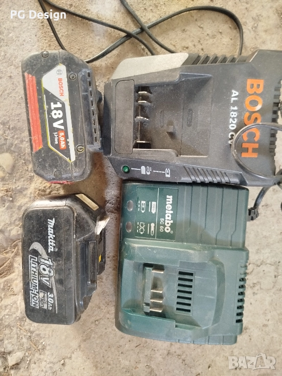 Зарядно и батерии Bosch, Makita, Metabo, снимка 1