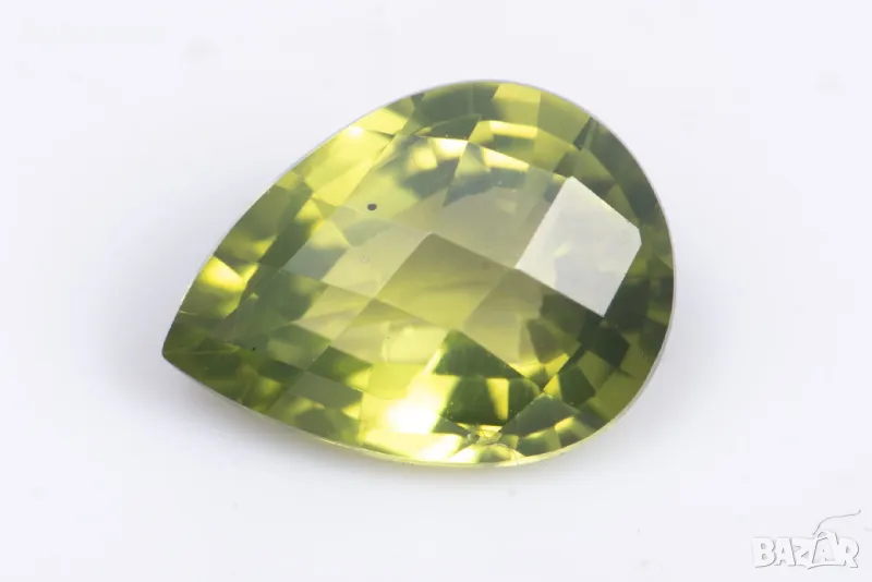 Перидот 1.39ct VS шахматна капка шлифовка, снимка 1