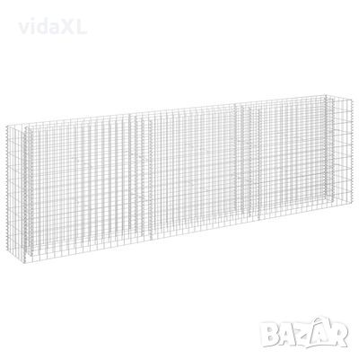 vidaXL Габион повдигната леха, поцинкована стомана, 270x30x90 cм(SKU:145639, снимка 1