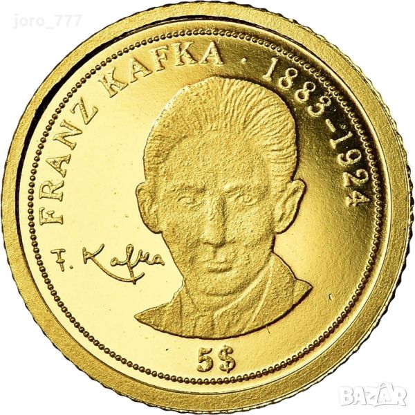 Златна монета "Франц Кафка" 0.50 грама 2008, снимка 1