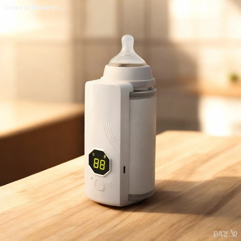 Безжичен подгревател за бебешко шише с дисплей и 6 температурни степени , снимка 1