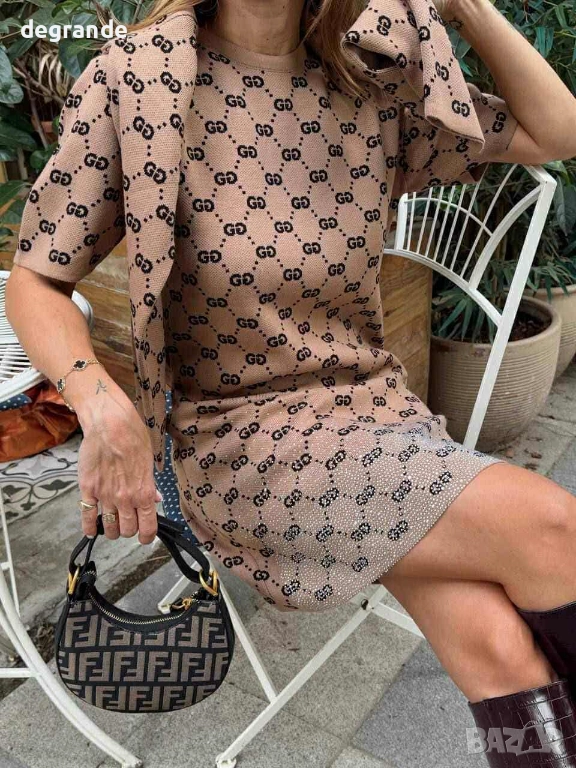 НАМАЛЕН МОДЕЛ Gucci в части Рокля+Жилетка, снимка 1