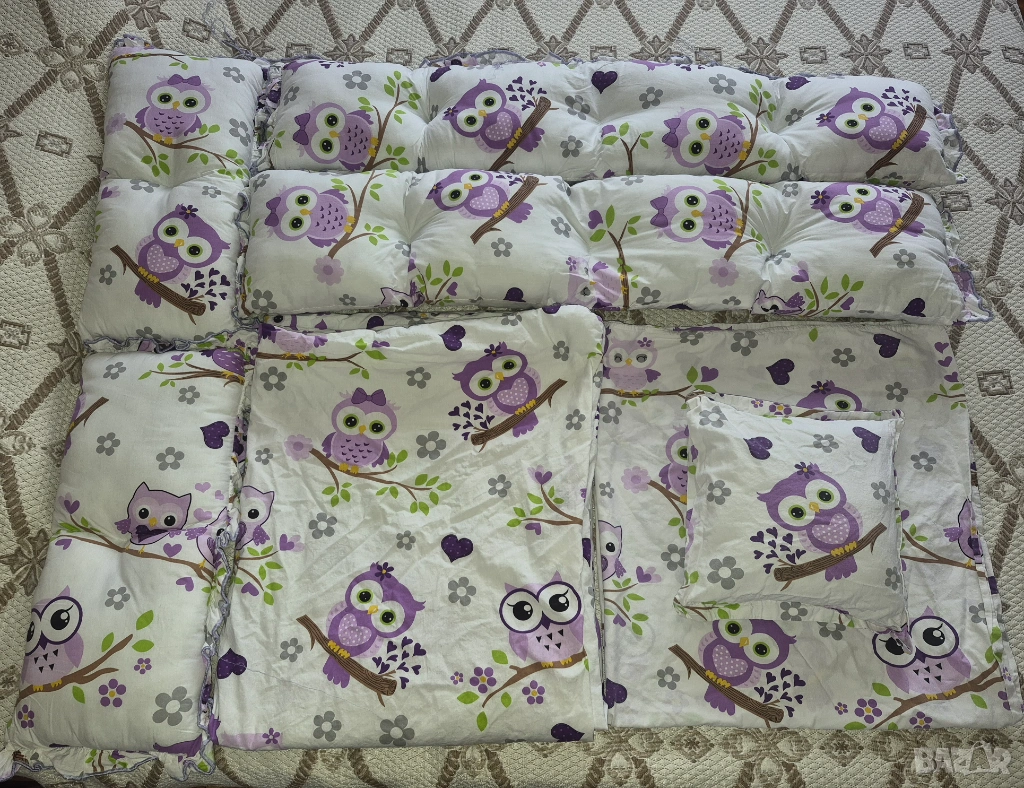 Спален комплект с обиколници за бебешко легло (60/120) + 2 подаръка, снимка 1