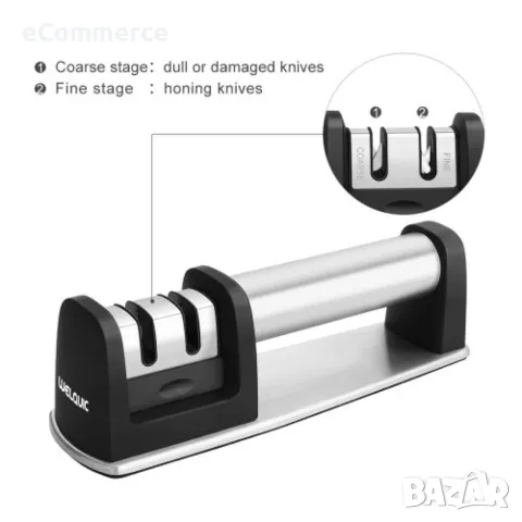 W E L Q U I C 2 Stage Kitchen Knife Sharpener Диамантено точило за ножове, снимка 3 - Аксесоари за кухня - 47790307