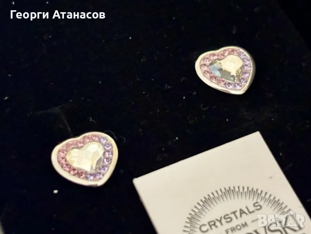 Сребърни обеци La Senja с кристали Swarovski, снимка 6 - Обеци - 53796533