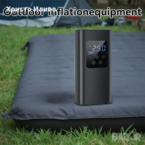 Преносим компресор за гуми помпа за гуми с LED дисплей и вградена батерия, снимка 6 - Аксесоари и консумативи - 51577303