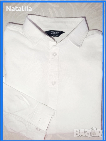Бяла риза Primark с дълъг ръкав –4-5г