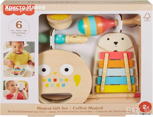 Комплект детски дървени музикални инструменти Fisher Price, снимка 2 - Музикални играчки - 53467108