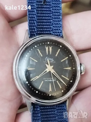 Часовник Edma. Swiss made. Vintage watch. Швейцарски механичен. Мъжки, снимка 4 - Мъжки - 47926778