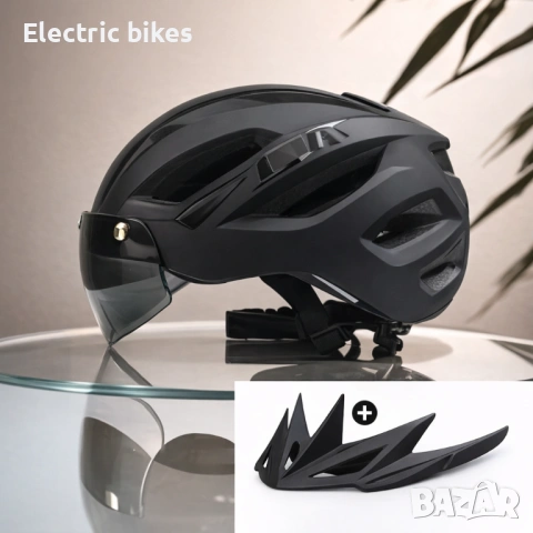 Каска за колело с LED и визьор – PJT модел P-11, снимка 2 - Аксесоари за велосипеди - 54012745