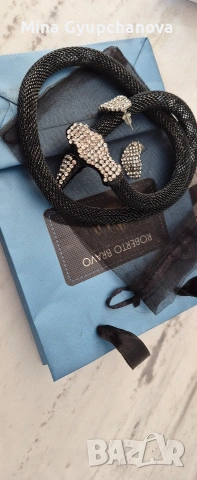 колие змия в комплект с обици от Холивуд, снимка 2 - Колиета, медальони, синджири - 53069446