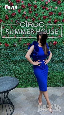 Прекрасна рокля в турско синьо S размер, снимка 2 - Рокли - 45370141