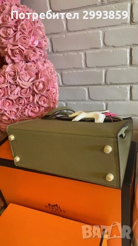 Чанта Кели*ЕРМЕС 25см*Hermes Kelly Mini*Epsom Leather Gold Hardware, снимка 8 - Чанти - 53644303