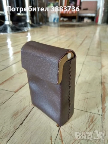 Табакера за кутия цигари-кожа и месинг, снимка 2 - Антикварни и старинни предмети - 50515606