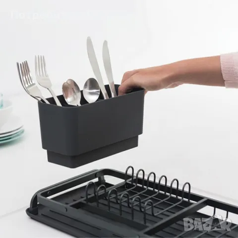 Сушилник за съдове Brabantia Dark Grey, компактен, снимка 1