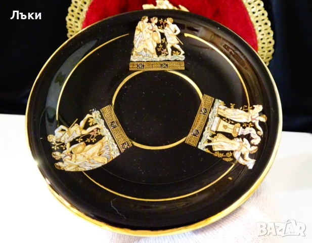 Гръцка чаша с чиния,24 карата злато. , снимка 8 - Антикварни и старинни предмети - 52595596