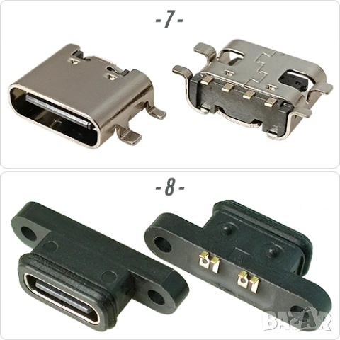 Букса конектор USB Type-C  4 pin 2 pin , Waterproof IP67-IP68 panel mount, снимка 5 - Ремонт на друга електроника - 50423467