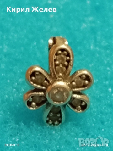 Прелестна нежна сребърна флорална обеца с миниатюрни цирконий 38482, снимка 2 - Обеци - 52640788