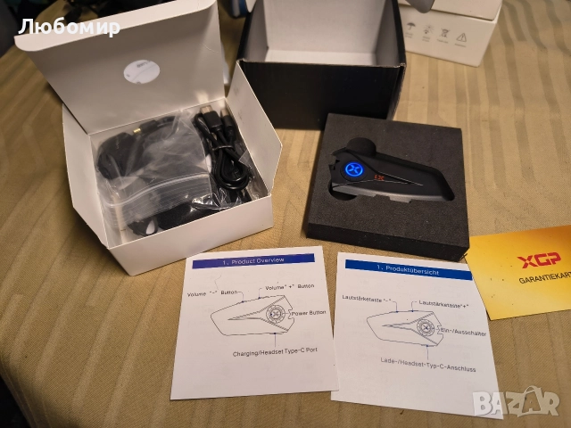 Интерком Bluetooth каска за мотоциклет, 40 мм, 800 mAh, IP67, снимка 3 - Аксесоари и консумативи - 52585257