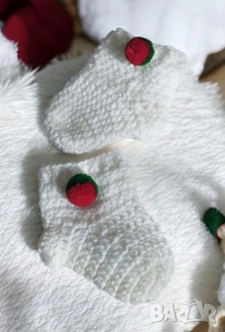 🍼 Бебешки чорапи плетени с Българското знаме ръчна изработка