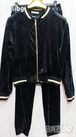 Италиански дамски плюшени анцузи ХЛ размер черен и тюркоазено зелен.