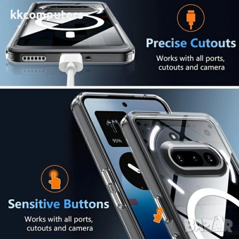 Прозрачен Магнитен Калъф за Nothing Phone (4a) - TPU, Airbag, 0.8mm защита, Прозрачен, снимка 6 - Калъфи, кейсове - 54087695