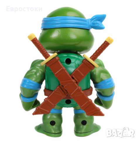 Метална фигурка Jada Toys Ninja Turtles 4 Leonardo, снимка 5 - Фигурки - 45604615