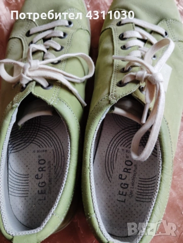 Зелени дамски обувки с връзки от естествен набук- Legero 000823z 40 номер, снимка 5 - Дамски ежедневни обувки - 53413859